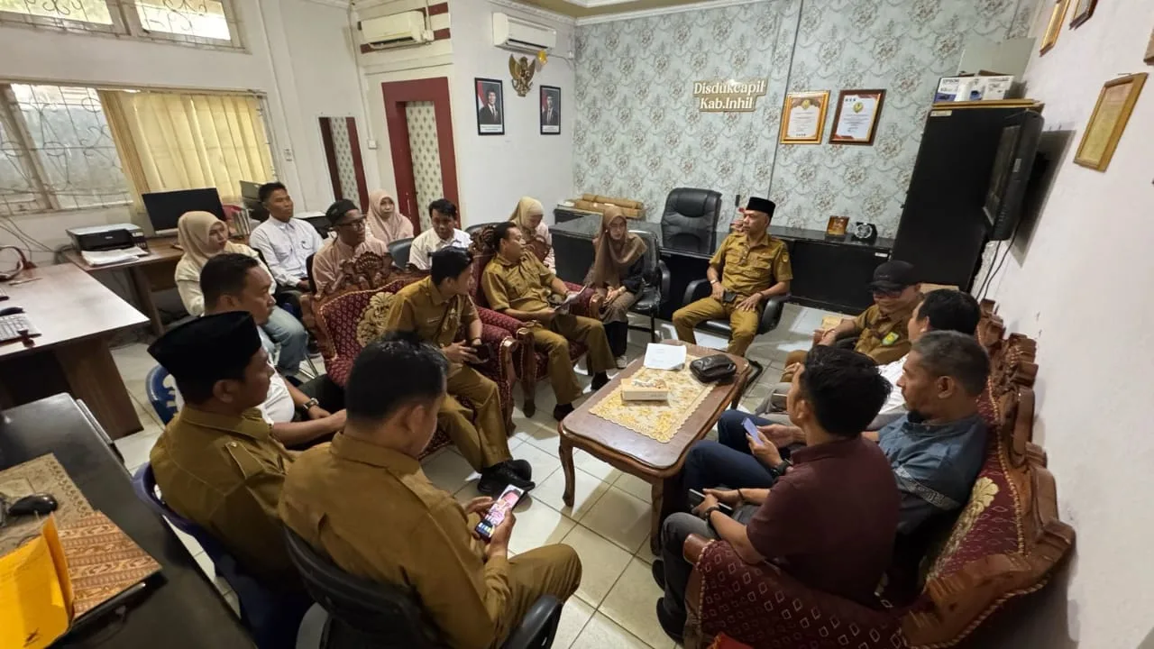 Dukung Desa Digital, DPMD Inhil dan Disdukpencapil Sinkronkan Data Kependudukan